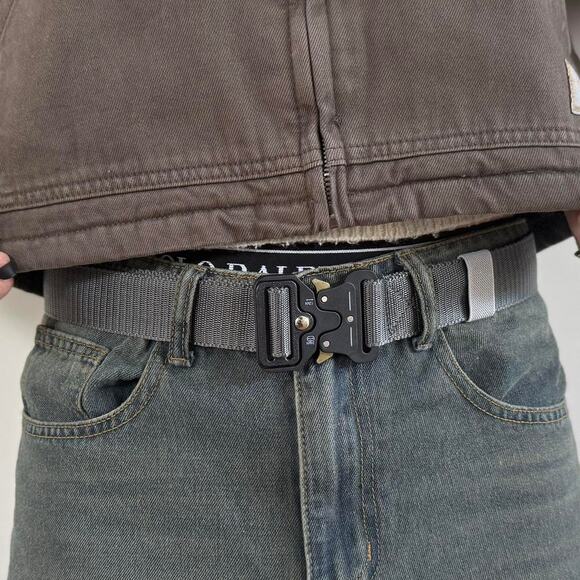 American Tactical Gray Buckle Belt Unisex Adjustable 25–42" Streetwear - Picture 6 of 6